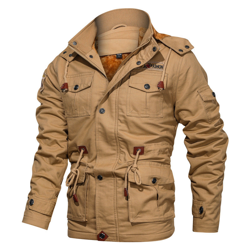 Zipper three-dimensional patch pocket short jacket