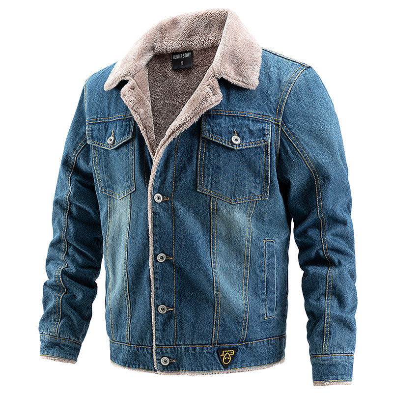 Cowboy jacket with thick fleece jacket