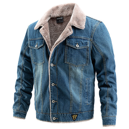 Cowboy jacket with thick fleece jacket