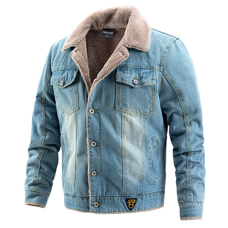Cowboy jacket with thick fleece jacket