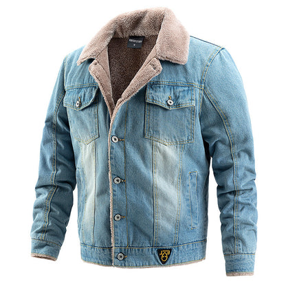 Cowboy jacket with thick fleece jacket