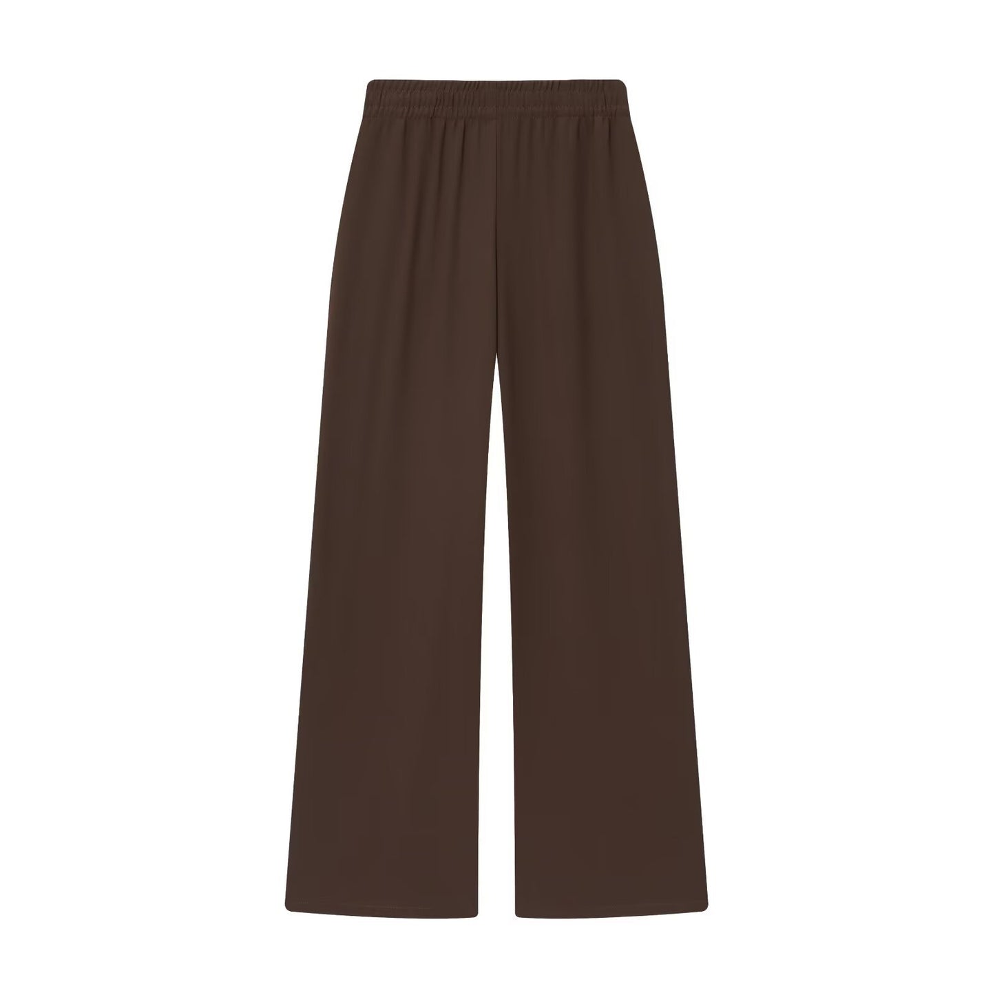 Knot decoration crepe shirt+straight leg pants set
