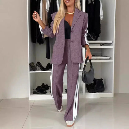 Long sleeved lapel casual suit set