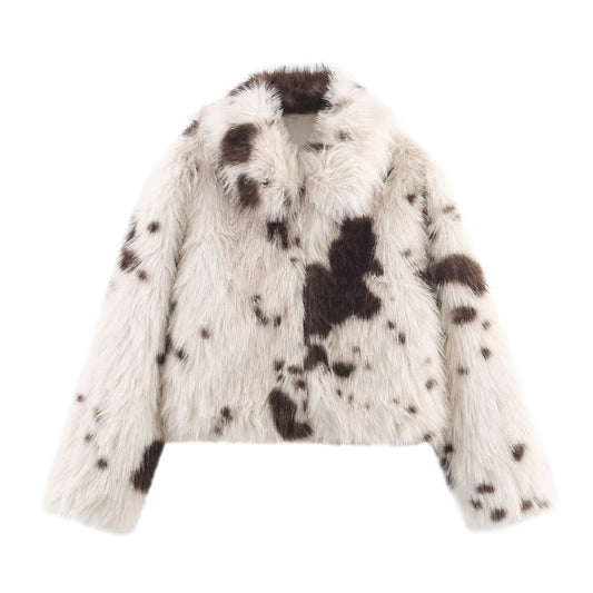 Artificial fur effect jacket jacket