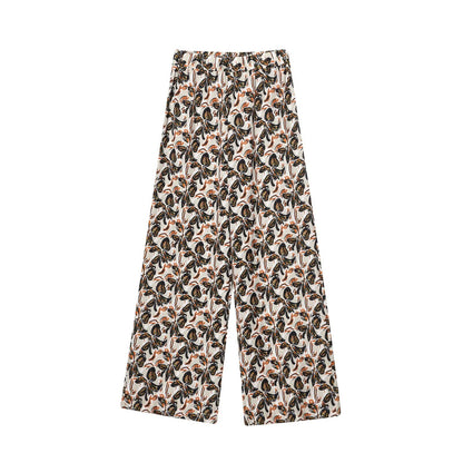 Women's Fashion Temperament Printed Halter Neck Top + Long Pants Set