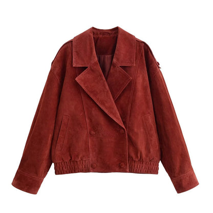 Imitation leather jacket jacket