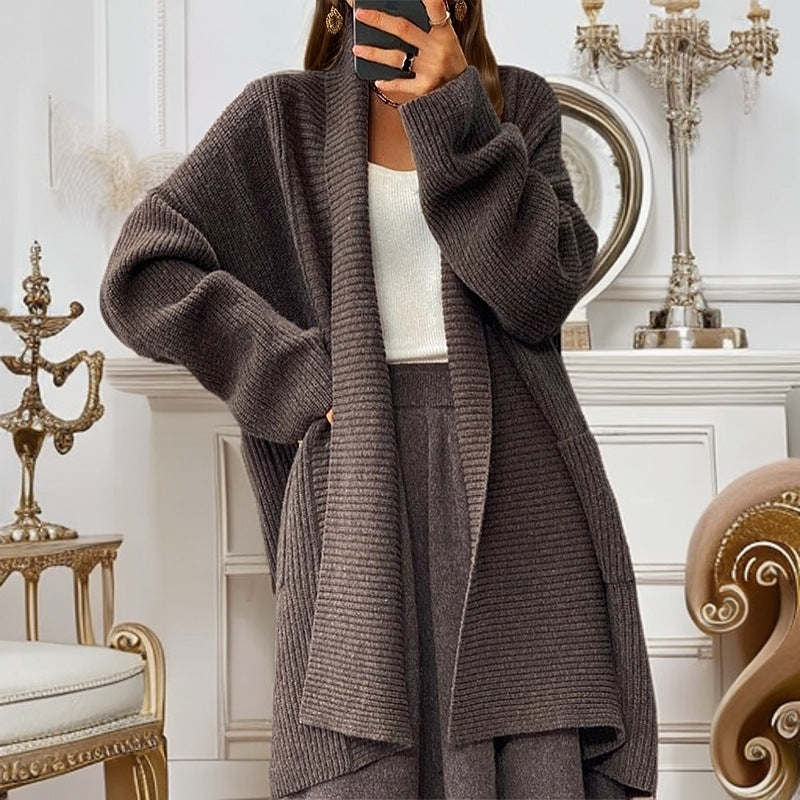 Cardigan loose pocket sweater jacket