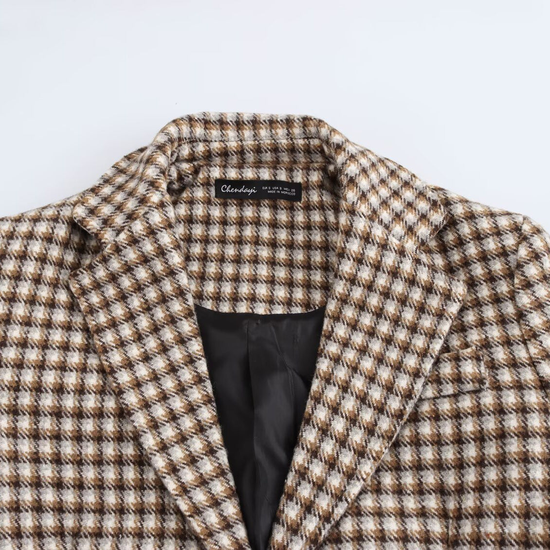 Plaid long coat jacket