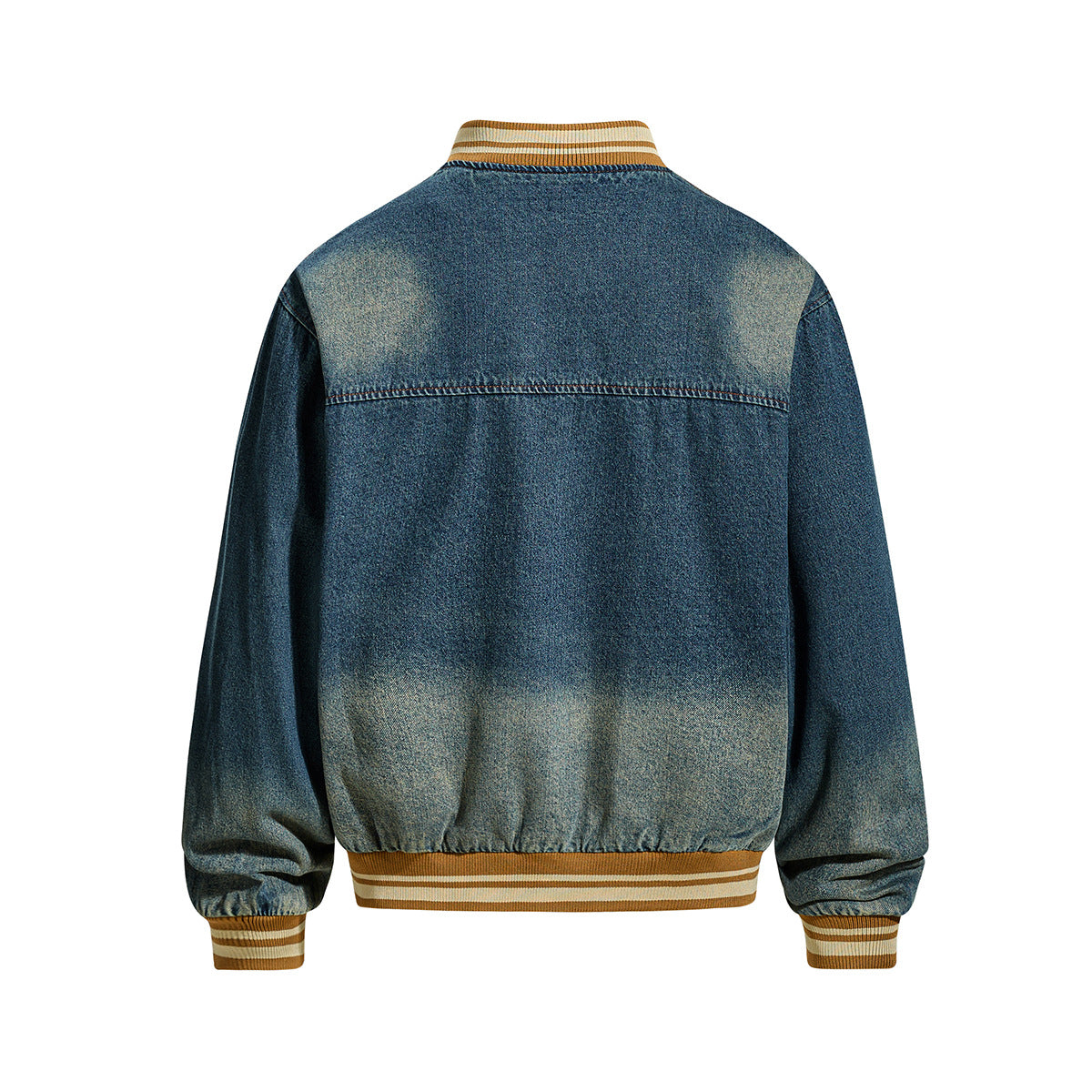 Embroidered denim jacket baseball jacket