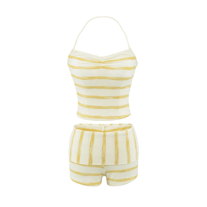 Striped camisole shorts set