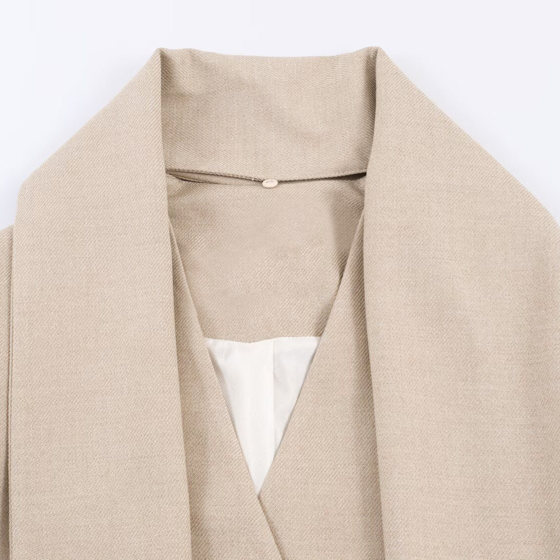 Elegant long sleeved scarf collar suit jacket