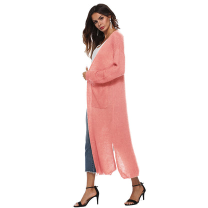 Split large pocket long jacket