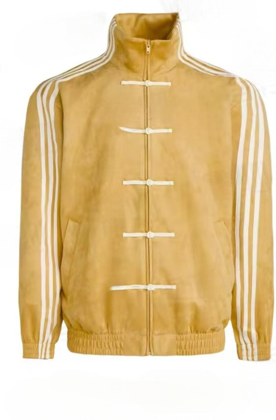 Stand up collar buttoned jacket jacket