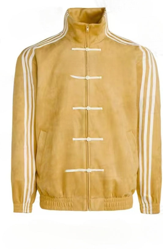 Stand up collar buttoned jacket jacket