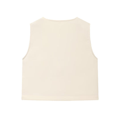 Women's Sleeveless Chiffon Top + Waistband Chiffon Midi Skirt Set