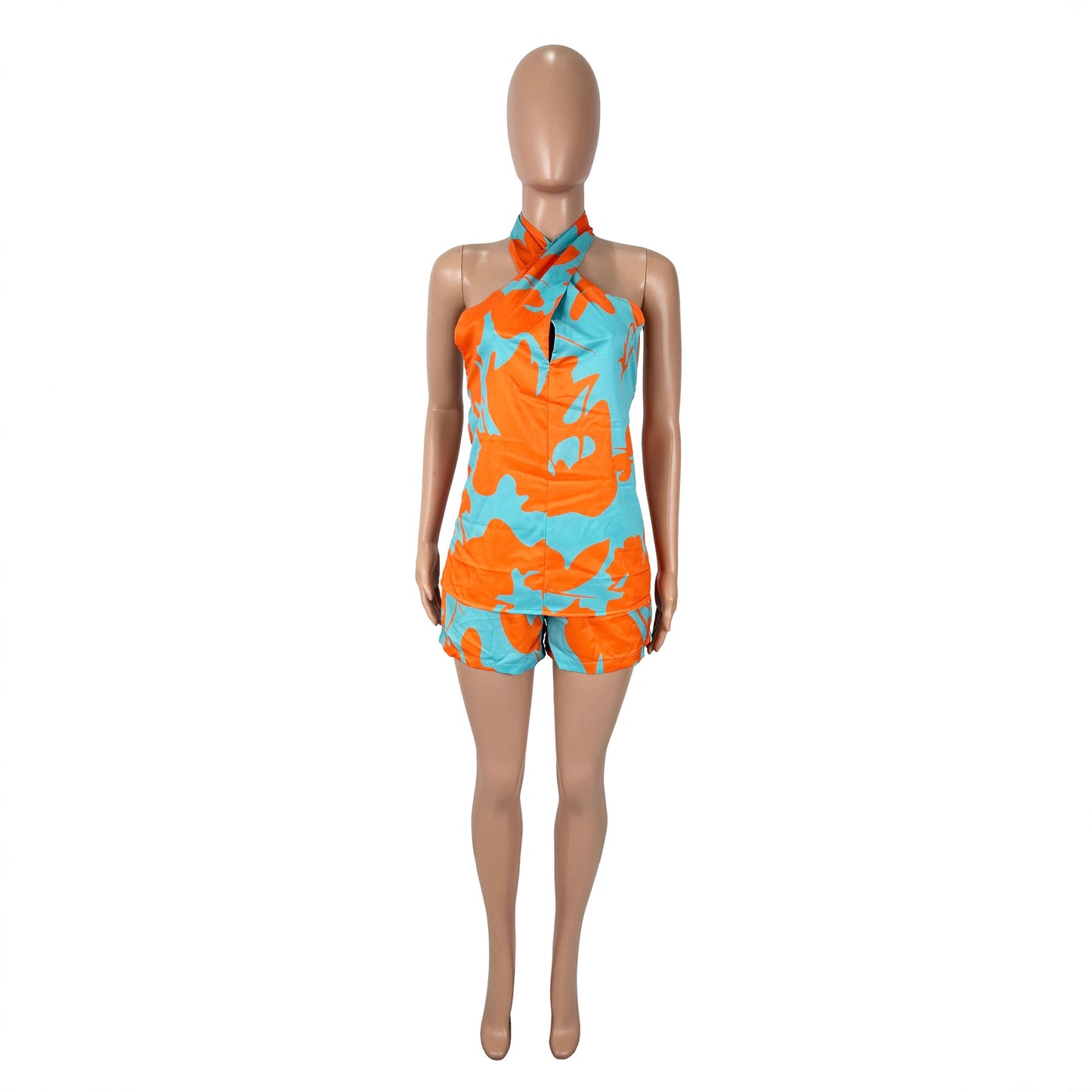 Irregular Strapless Top and Shorts Set
