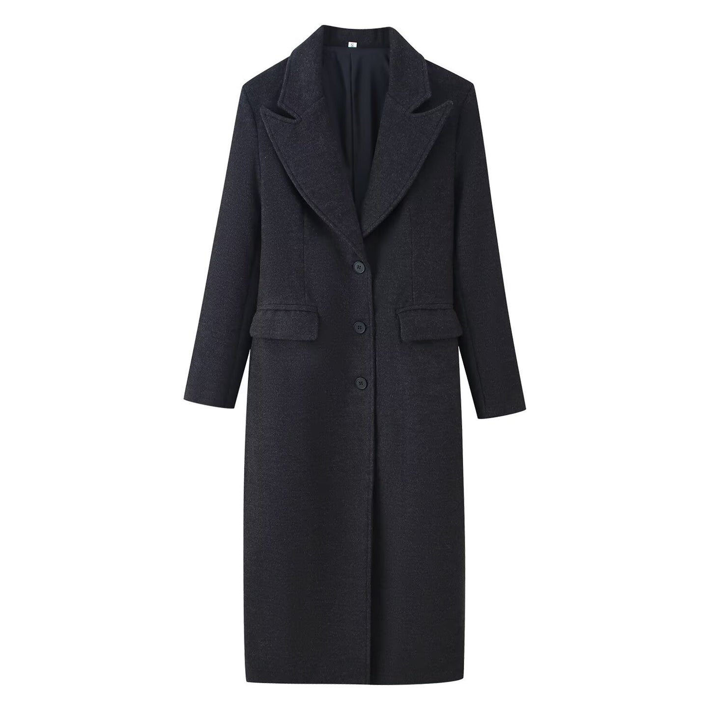 Elegant long woolen coat jacket