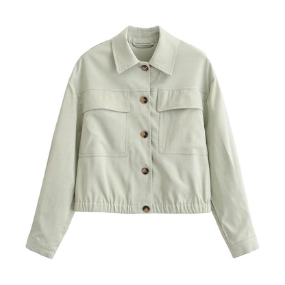 Flip pocket short jacket+leg cinching pants