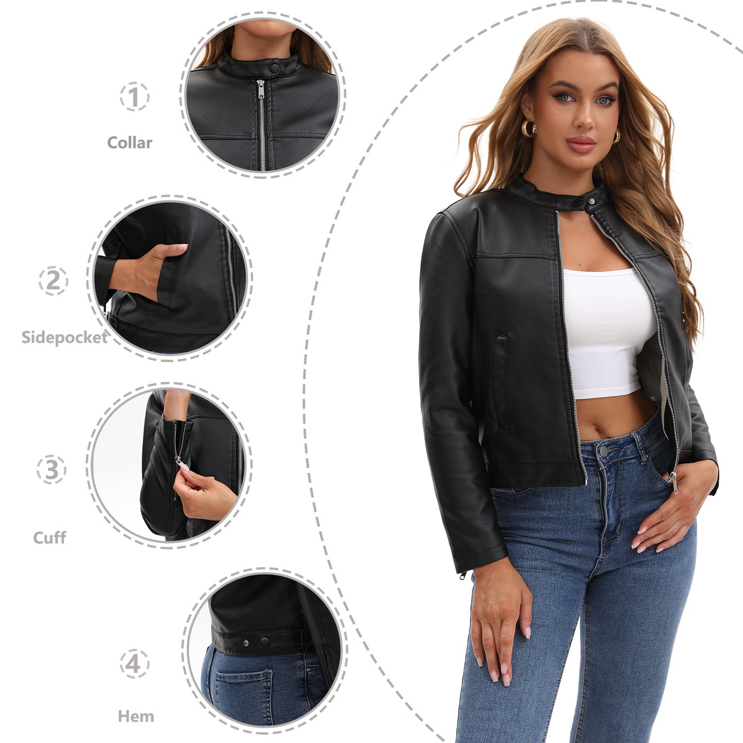 Stand up collar jacket jacket