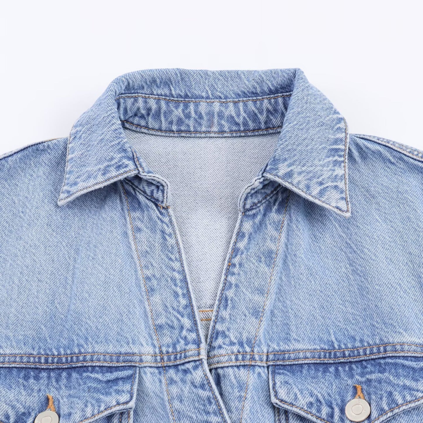 POLO collar denim dress