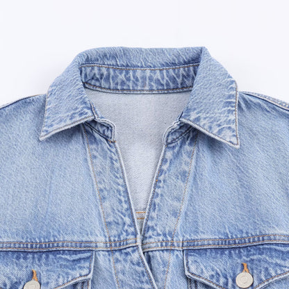 POLO collar denim dress