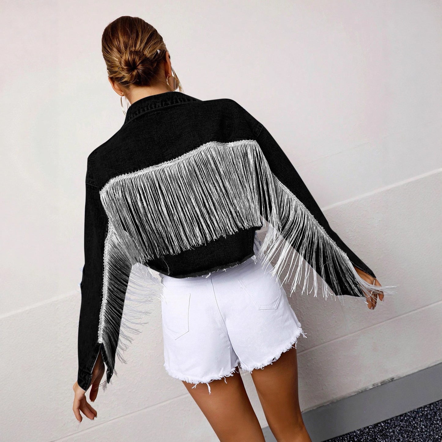 Tassel women's denim jacket jacket