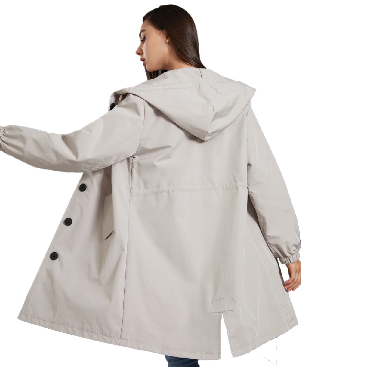 Hooded long jacket