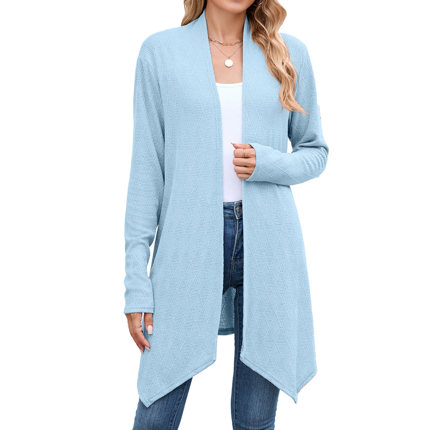 Long sleeved cardigan jacket women's long top