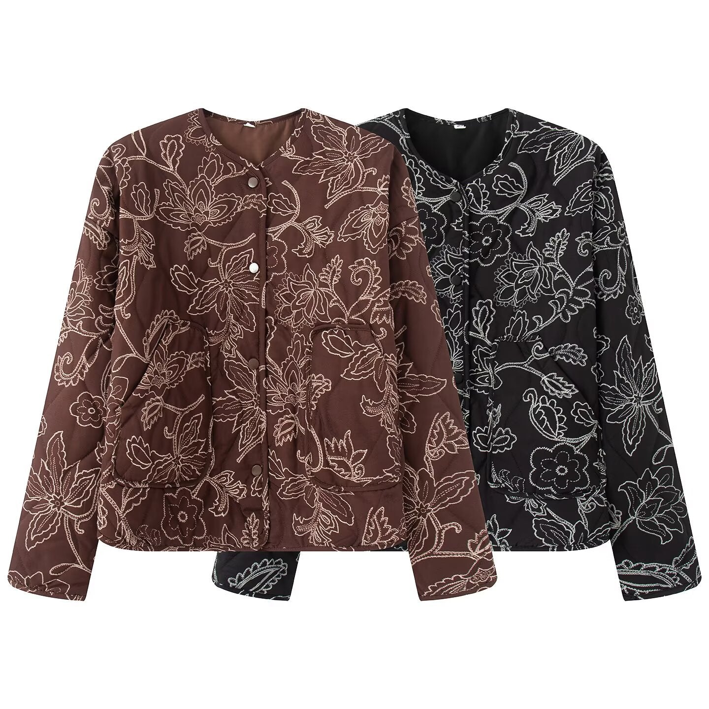 Quilted printed jacket cotton jacket