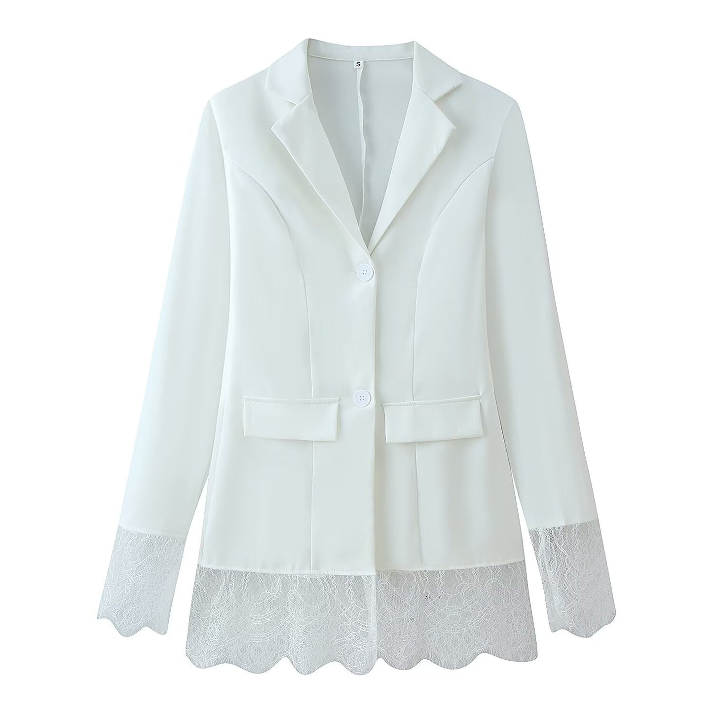 Lace patchwork long sleeved jacket