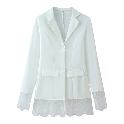 Lace patchwork long sleeved jacket
