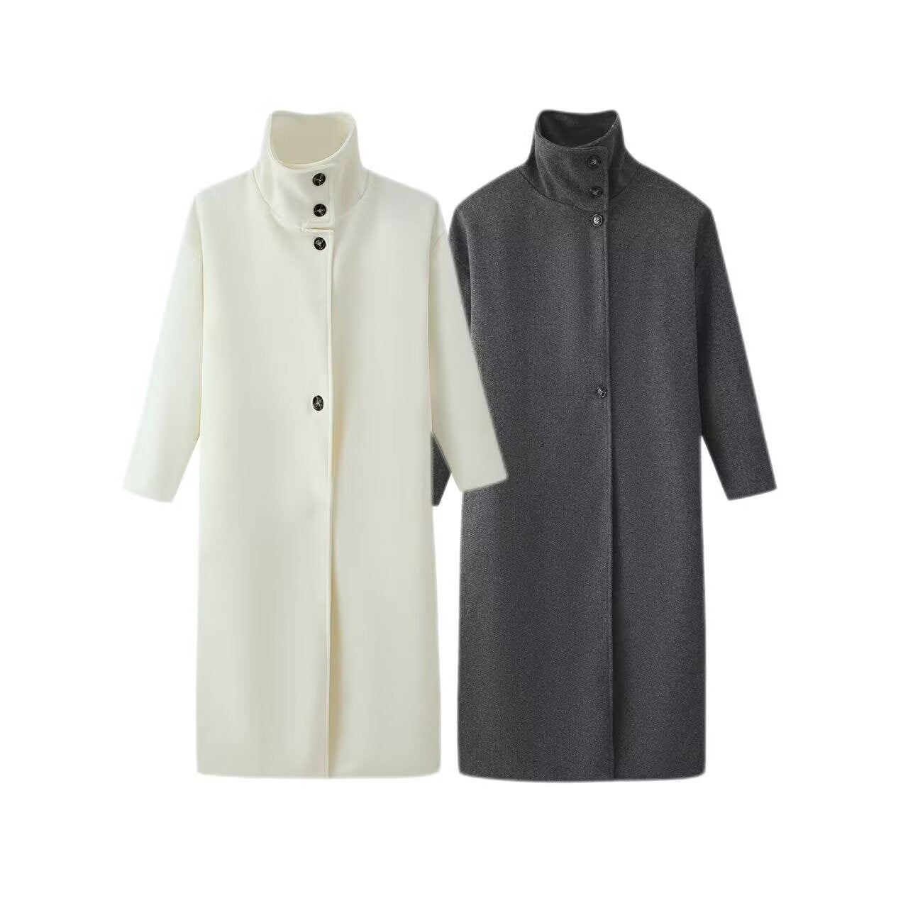 Loose long woolen coat jacket