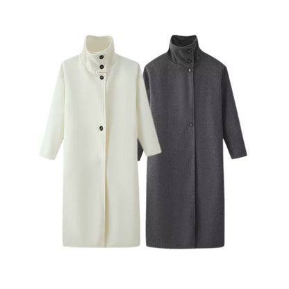 Loose long woolen coat jacket