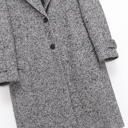 Herringbone diagonal coat jacket