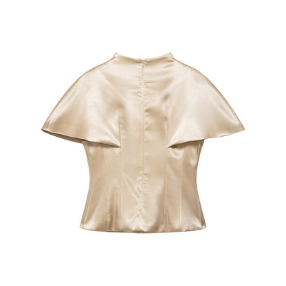 Women's Set with Stand Collar Cloak Top