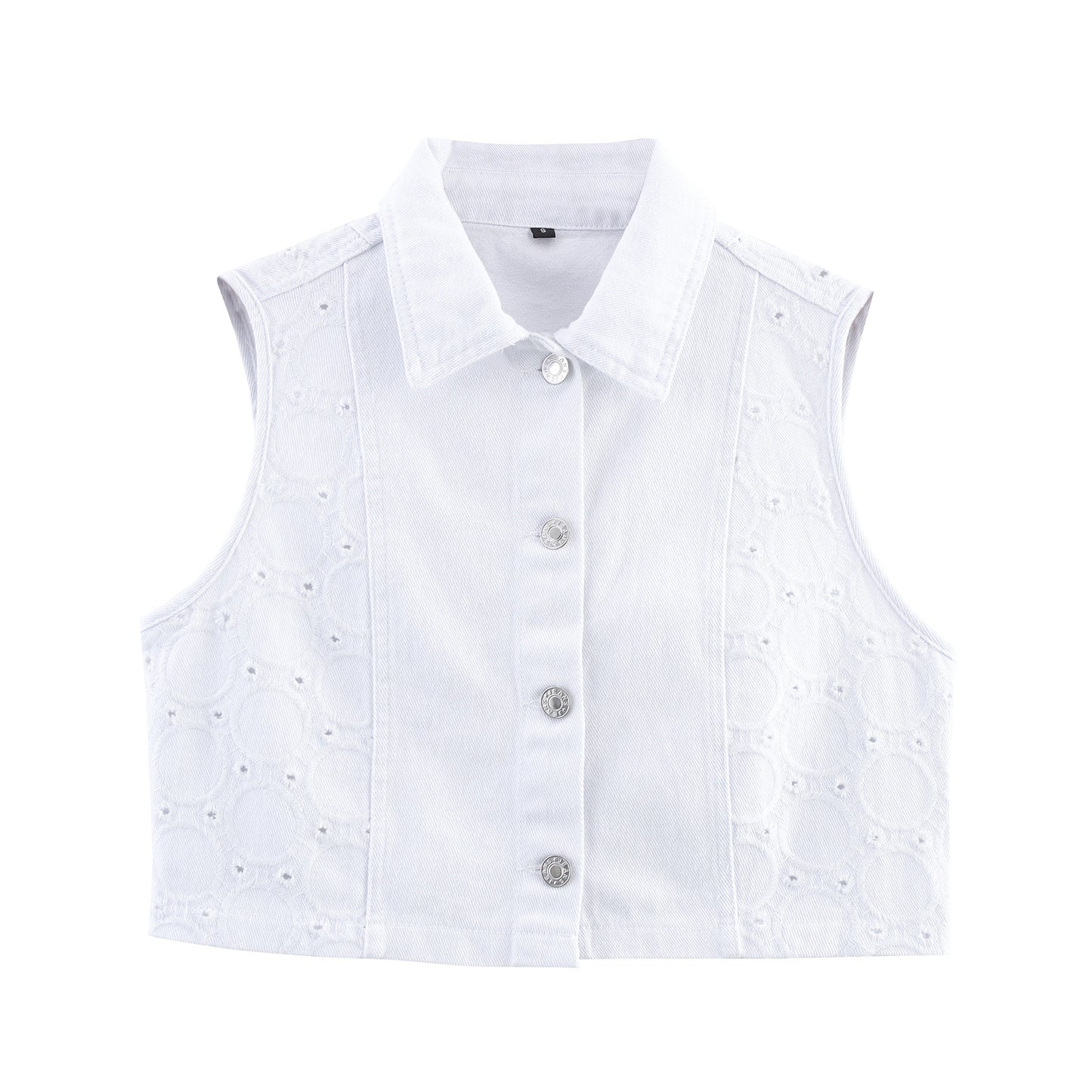 Women's Hollow-out Embroidered Vest Top + Shorts + Long Pants Set