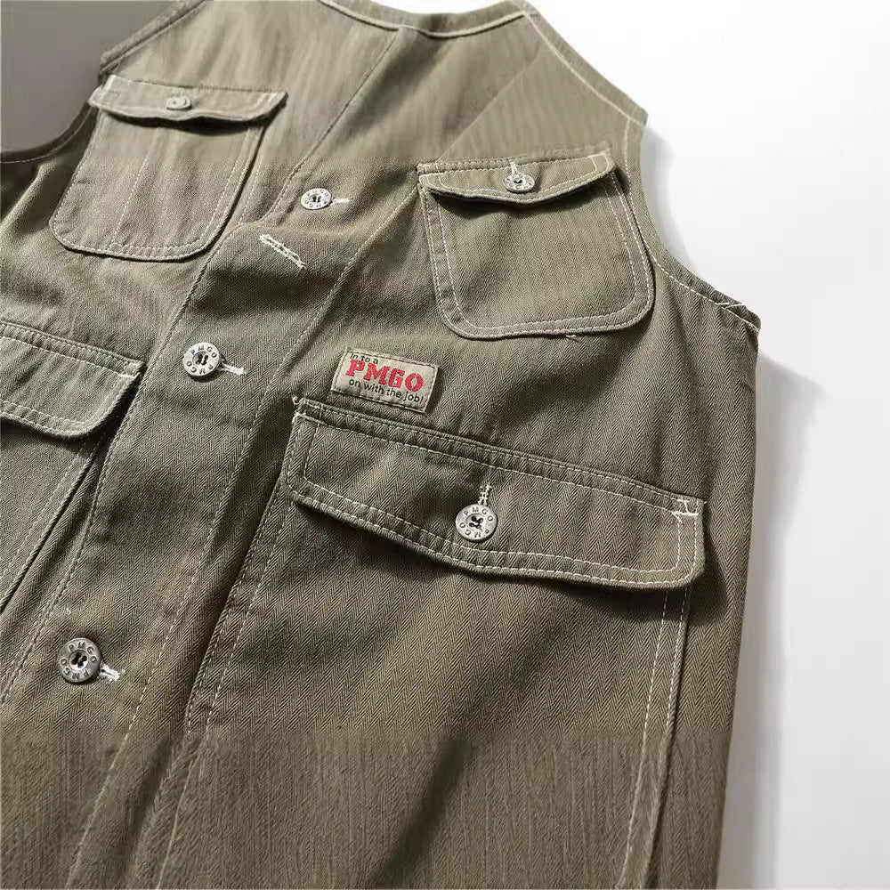 Multi pocket workwear vest