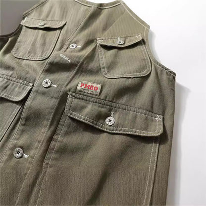 Multi pocket workwear vest