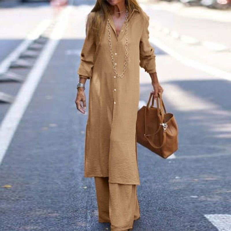 Casual shirt and long sleeved pants set