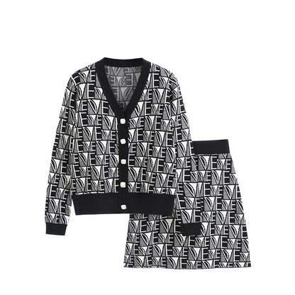 Xiaoxiangfeng Knitted Two Piece Set Skirt