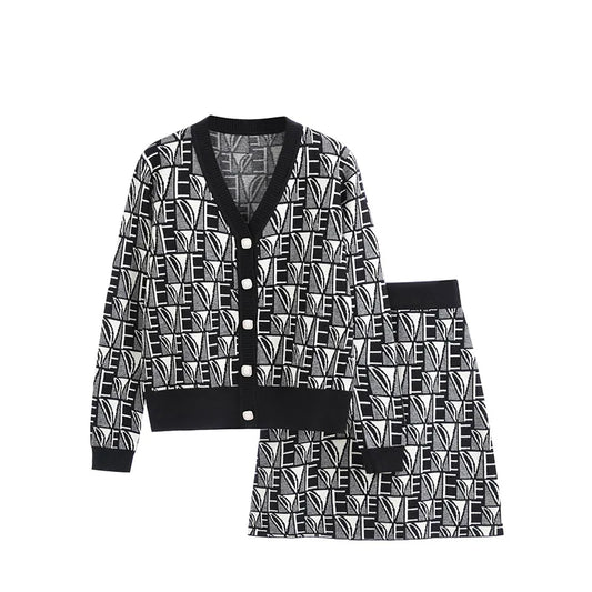 Xiaoxiangfeng Knitted Two Piece Set Skirt