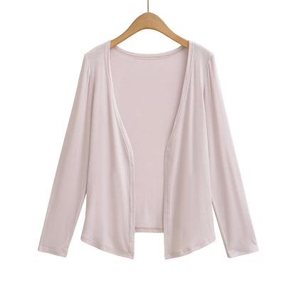 Chest cushion pleated camisole vest ➕ Long sleeved cardigan set