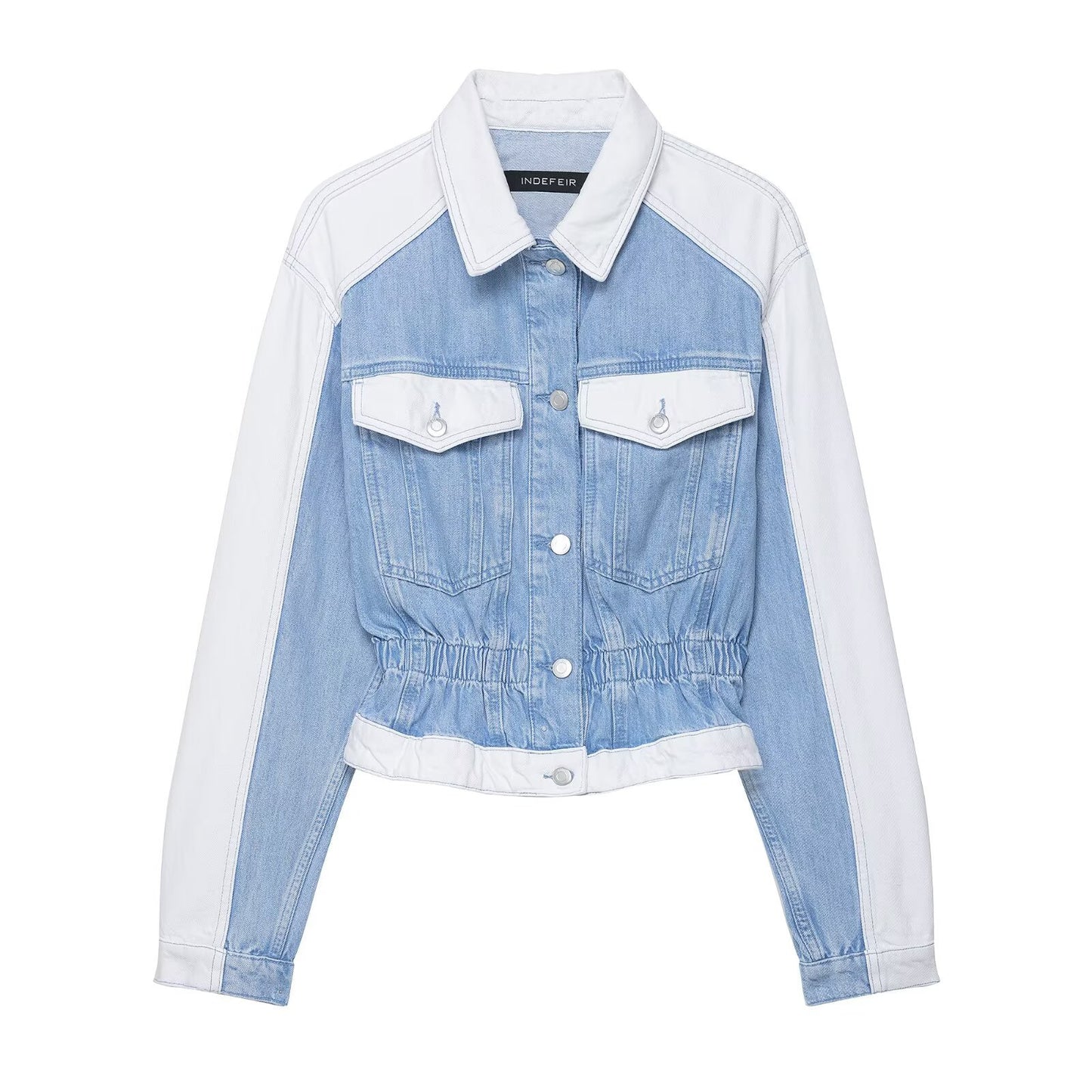 Splicing denim jacket jacket+pants set