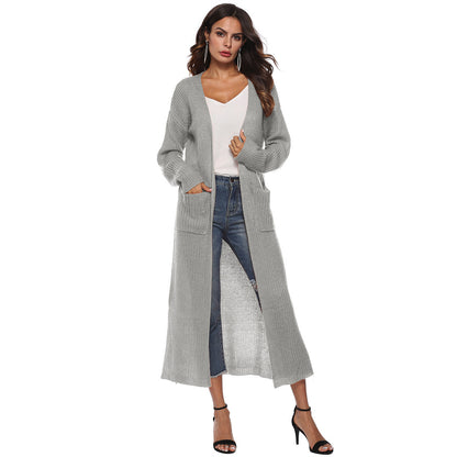 Split large pocket long jacket