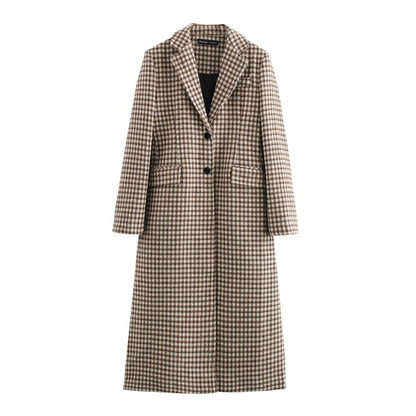 Plaid long coat jacket