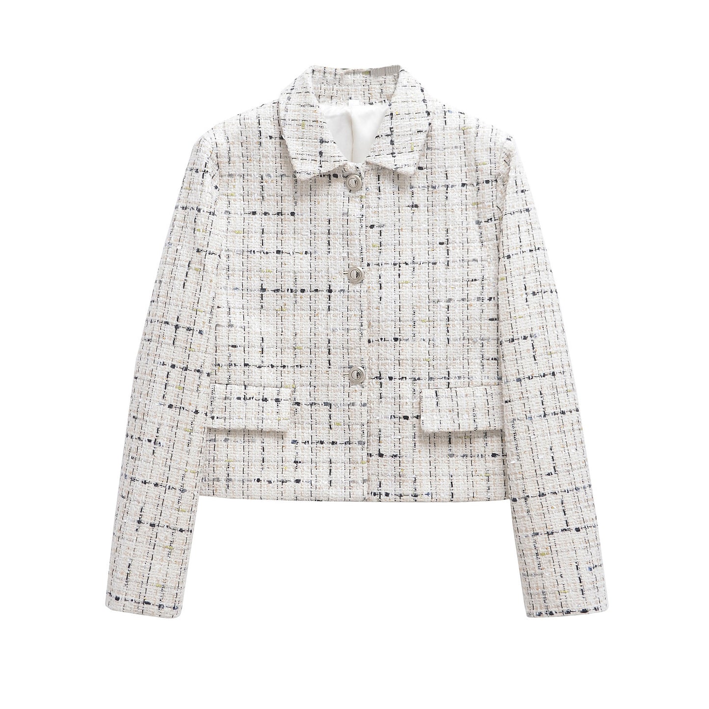 Xiaoxiangfeng textured checkered long sleeved suit jacket