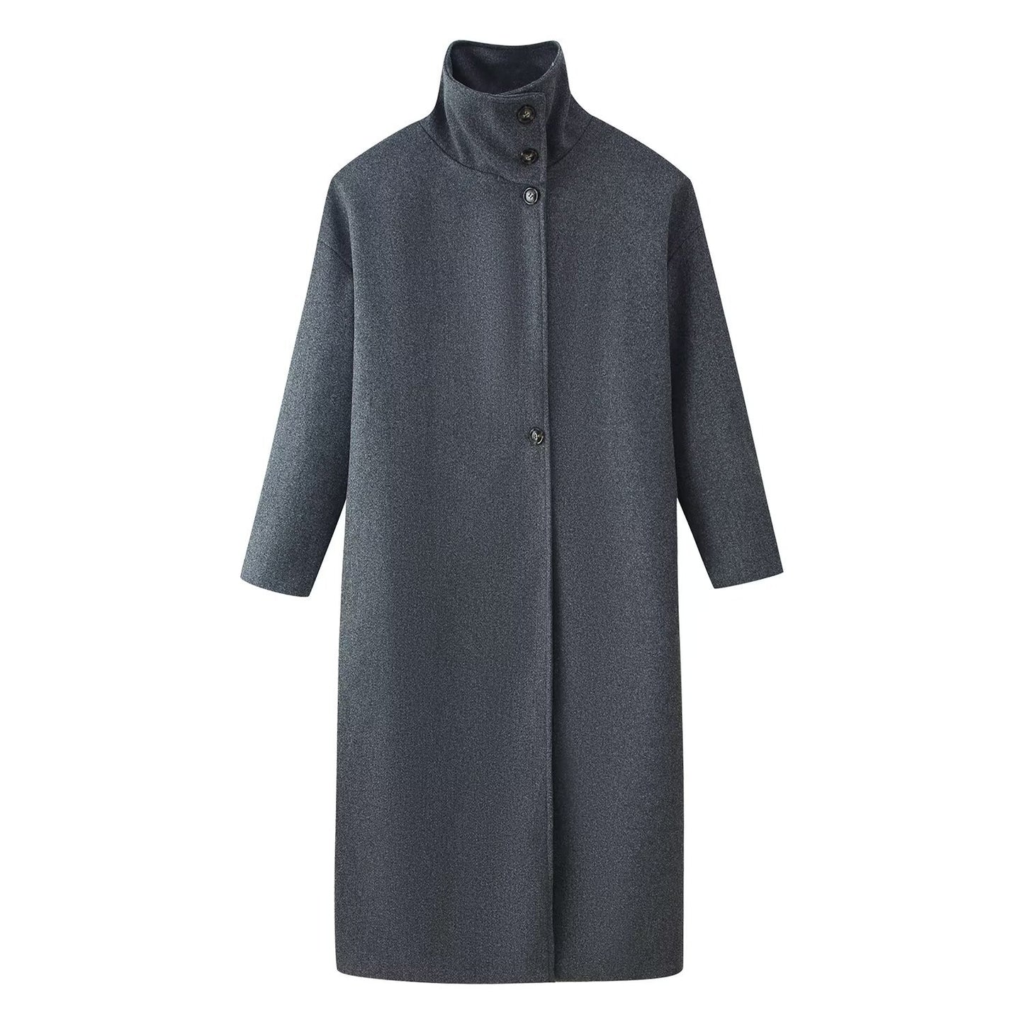 Loose long woolen coat jacket