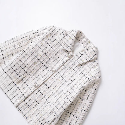Xiaoxiangfeng textured checkered long sleeved suit jacket
