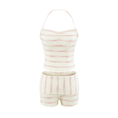 Striped camisole shorts set