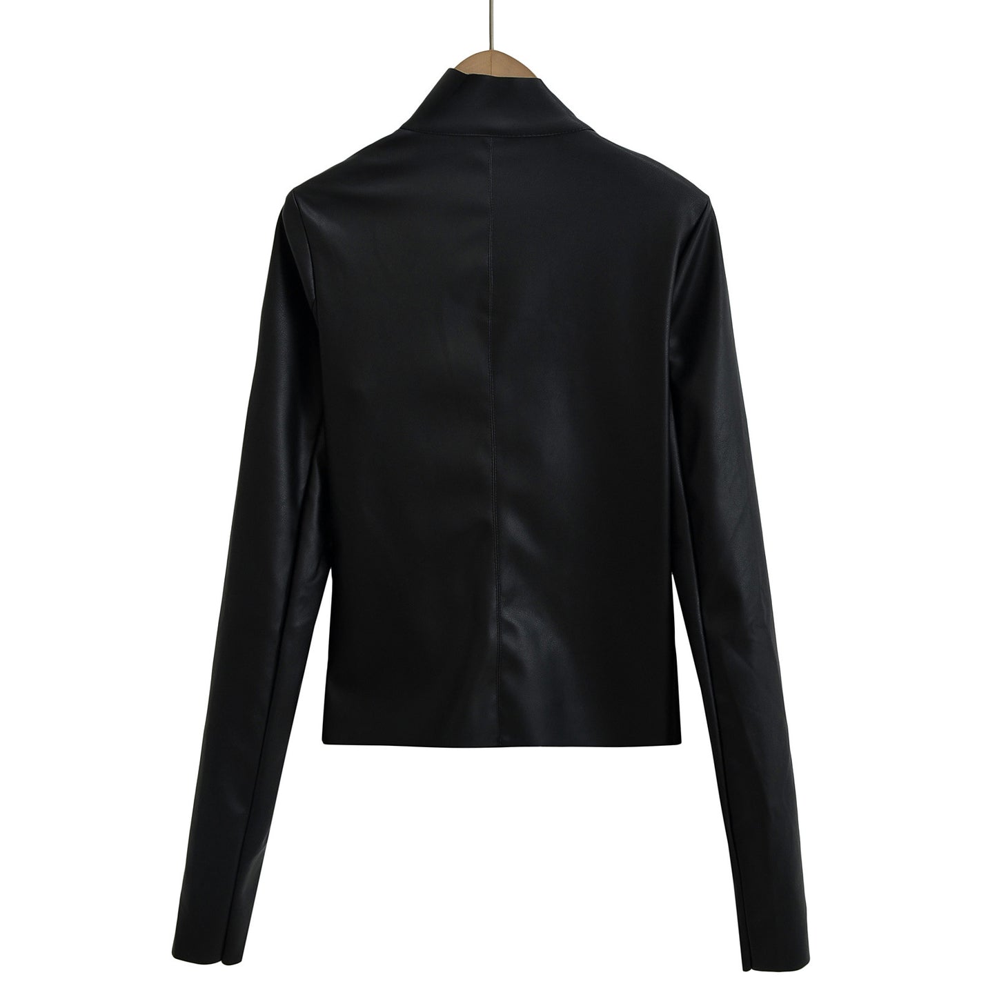 Tailored side zipper irregular jacket leather jacket